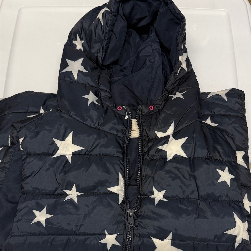 Zara Navy and White Star Puffer Vest
